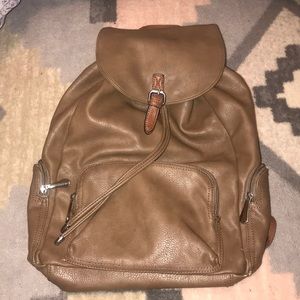 Brown Leather Backpack